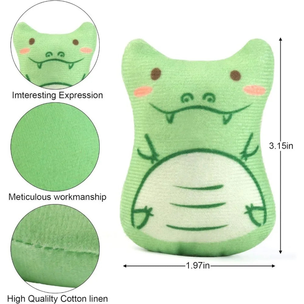 Catnip Toys for Indoor Cats - 5PCS Plush Cat Chew Toys Teething Interactive Catnip Filled Kitten Toy Soft Pet Toy (Animal Shapes