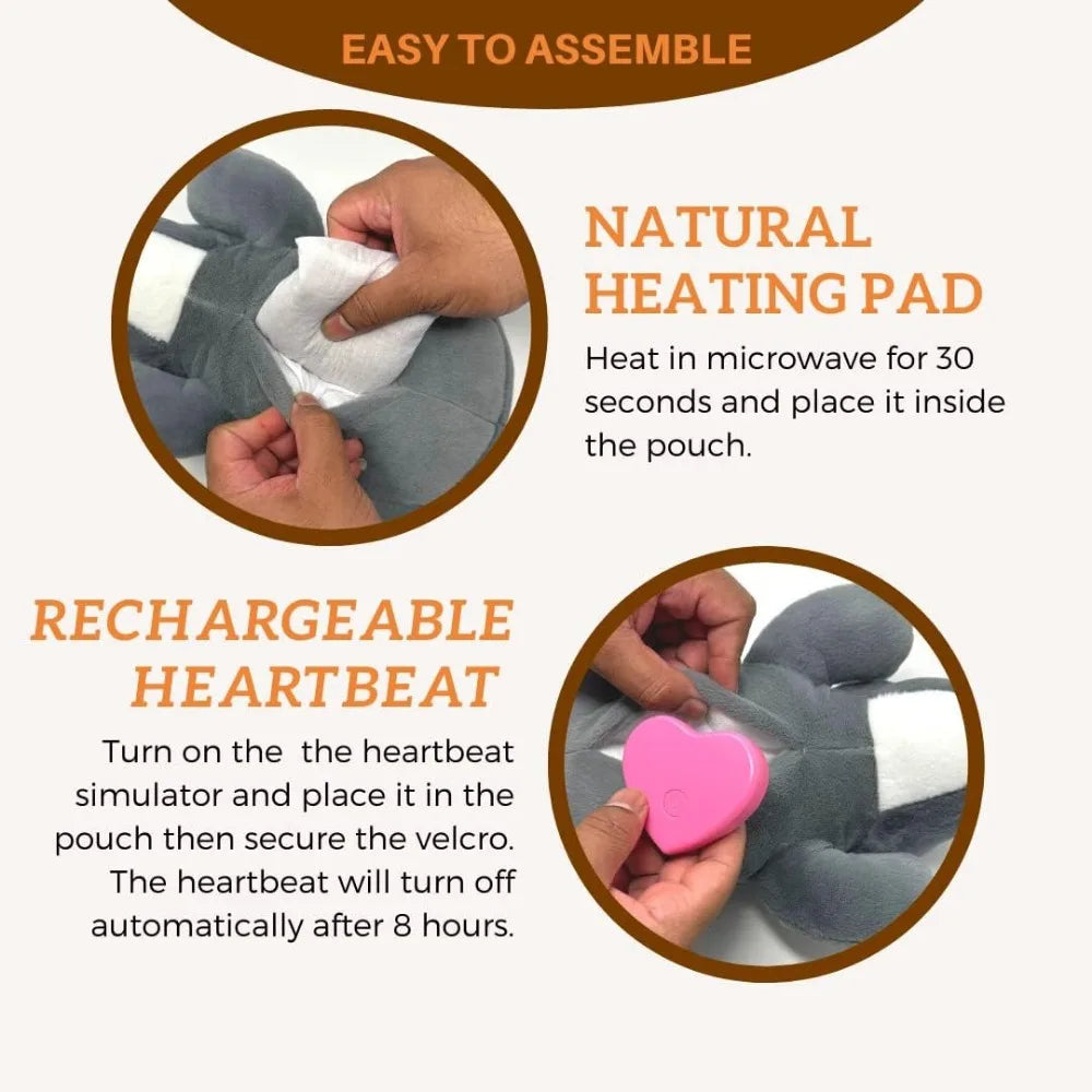 Puppy Heartbeat Toy for Dogs and Puppies – Sleep Aid and Anxiety Relief Stuffed Animal with Calming Heartbeat – Perfect for Dog