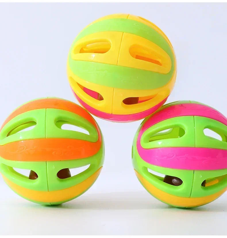 Cat Toys Colorful Splicing Bell Ball Large Cat Toys Cat Self Hi Bell Pet Toys Pet Supplies Random Colors