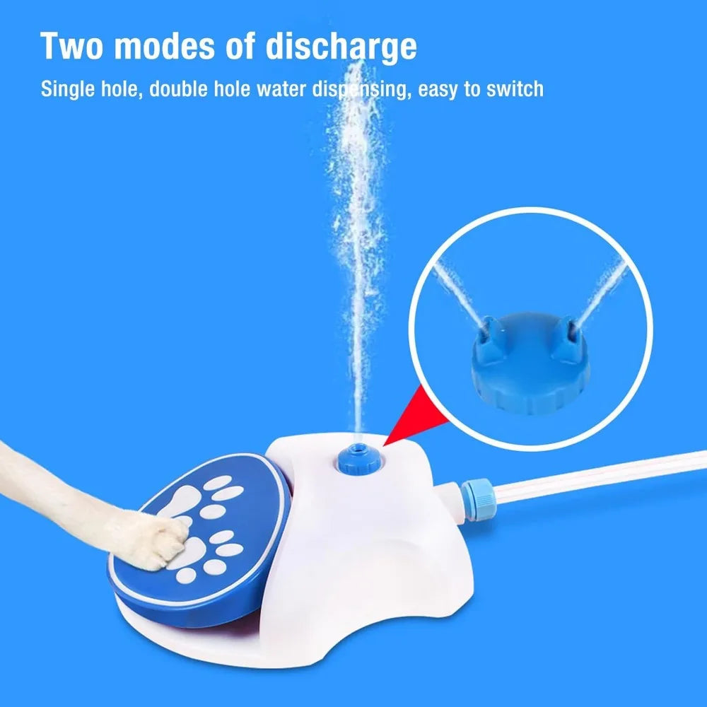 Dog Water Fountain Step On, Activated Dog Sprinkler, Outdoor Pet Drinking Dispenser, Dog Water Toy, Fresh Water Feeder with Hose
