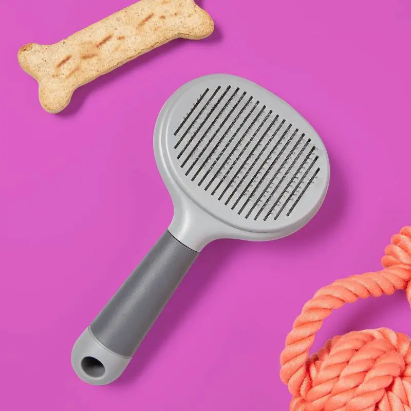 Self Clean Slicker Dog Brush Grooming Tool Removes Mats Undercoat Excess Hair Comfort Tip Bristles Ergonomic Handle Non Slip