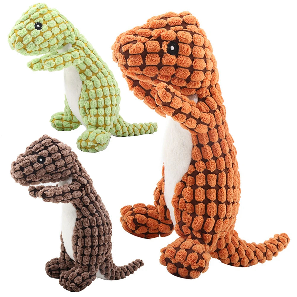 Dino Sounding Interactive Dog Toy Stuffed Plush Dog Toy Soft Pet Plush Toy for Aggressive Chewers