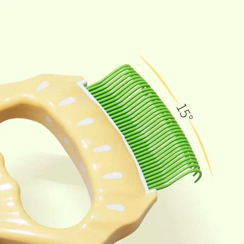 1Pc Pet Cat Comb Massage Brush Shell Shaped Handle Pet Grooming Massage Tool To Remove Loose Hairs For Cats Cleaning Supplies