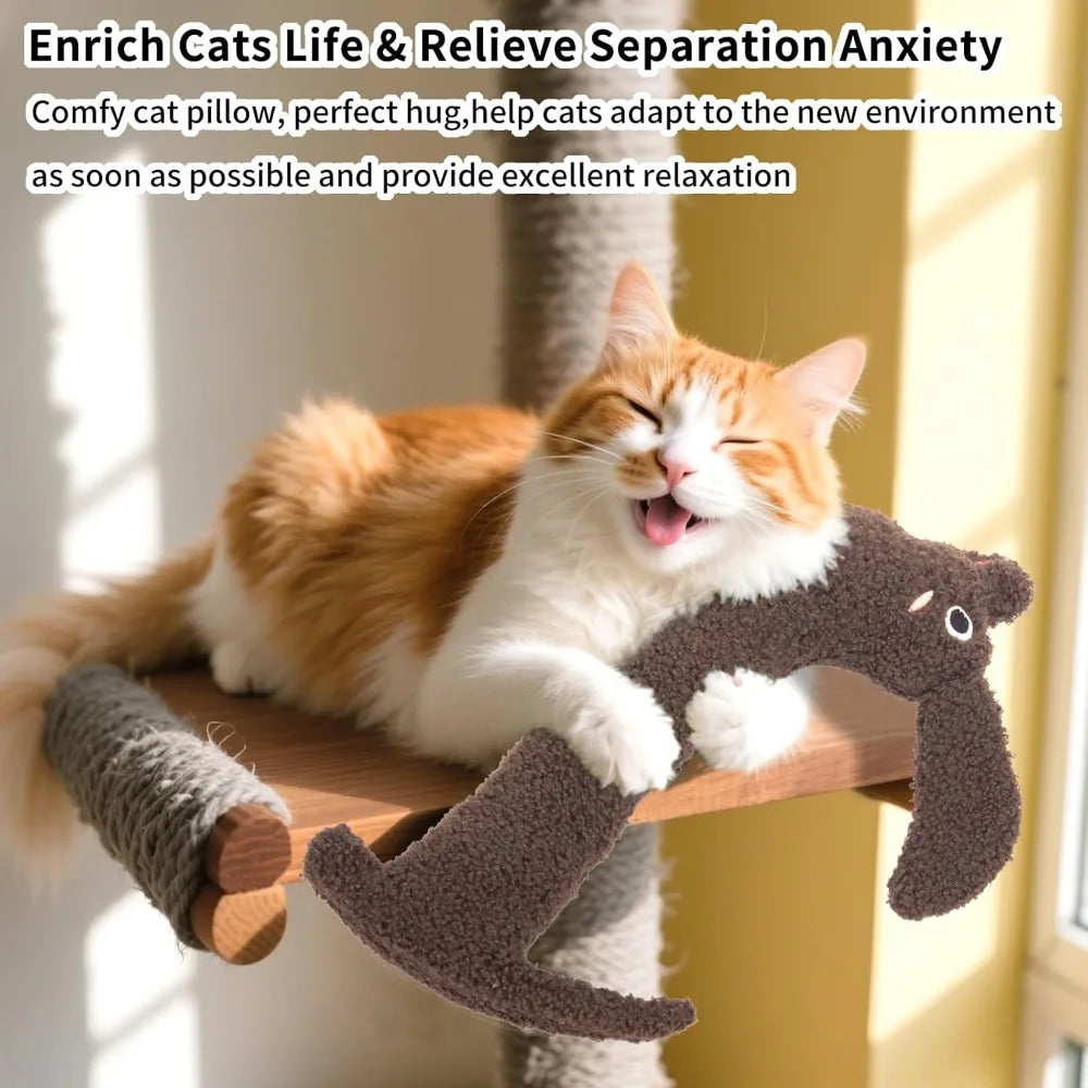 Crinkle Cat Toys, Refillable Catnip Toys for Indoor Cats Kitten, Stuffed Animals Plush Pillow Kitten Teeth Cleaning Chew Toy Cud