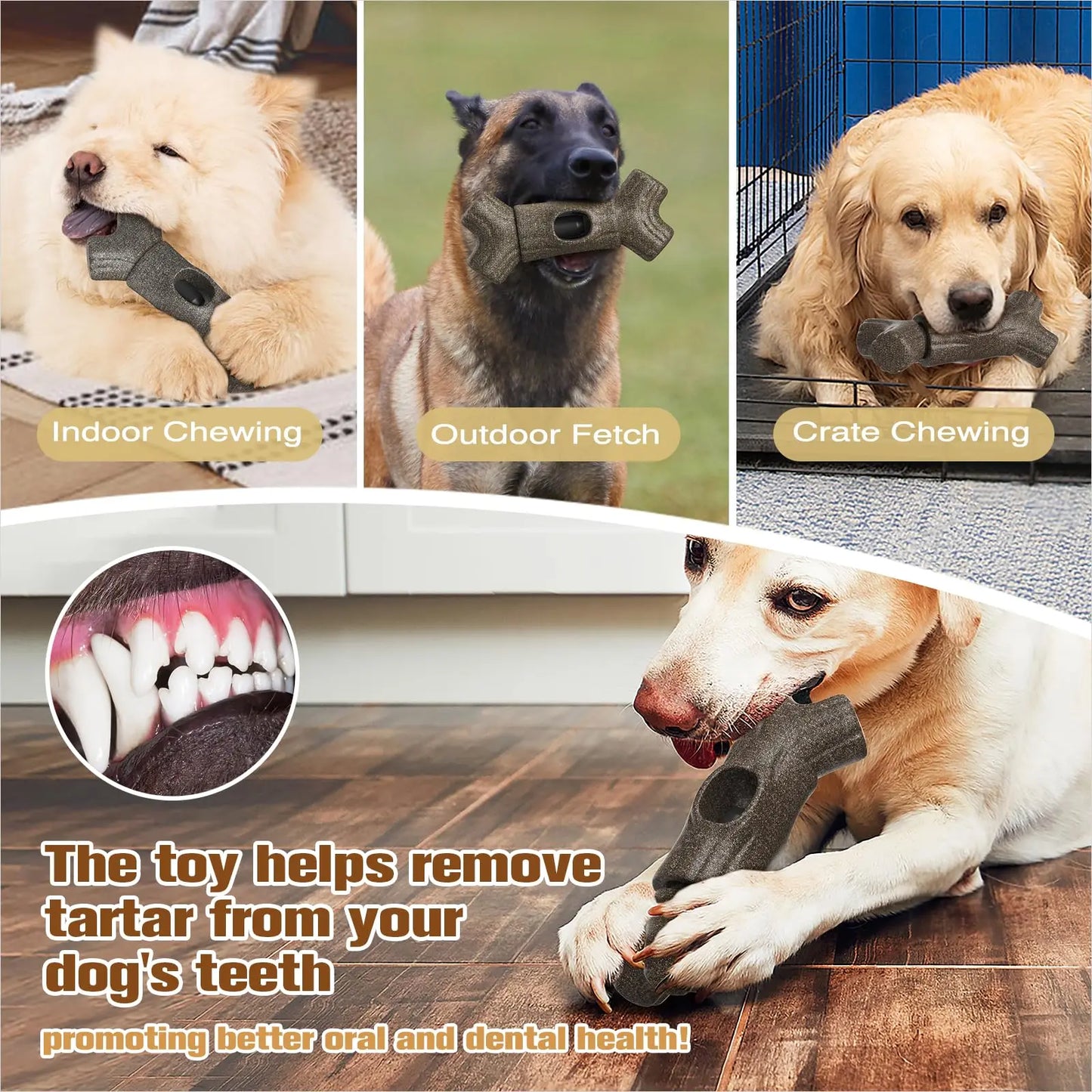 Durable Dog Chewing Bone Toy Bite Resistant Pet Snack Retainer Suitable for Small to Large Dogs Interactive Dental Chew Toy