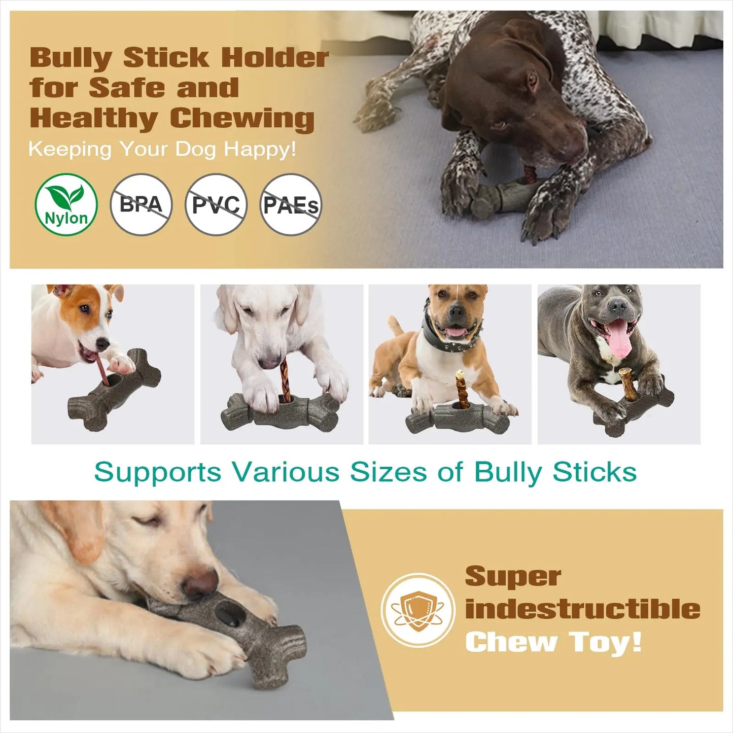 Durable Dog Chewing Bone Toy Bite Resistant Pet Snack Retainer Suitable for Small to Large Dogs Interactive Dental Chew Toy