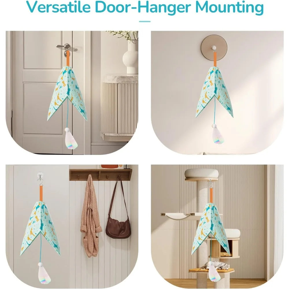 Interactive Cat Toys for Indoor Cats,Rechargeable Automatic Concealed Cat Feather Teaser,Motion Activated Enrichment Toys for In