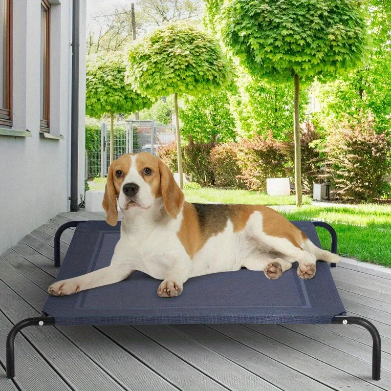 Petsjoy Large Dog Cat Bed Elevated Pet Cot Indoor Outdoor Camping Steel Frame