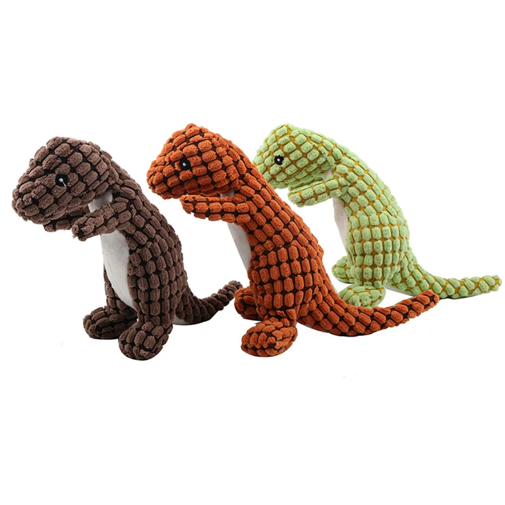 Dino Sounding Interactive Dog Toy Stuffed Plush Dog Toy Soft Pet Plush Toy for Aggressive Chewers