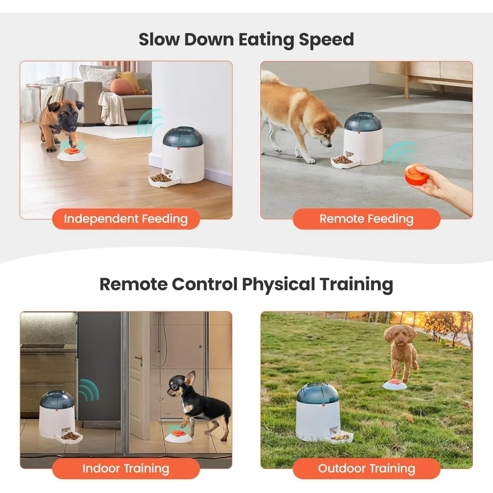 Dog Puzzle Feeder Toy, Interactive IQ Training, Electronic Treat Dispenser, Automatic Rechargeable with Remote for Food Dispens
