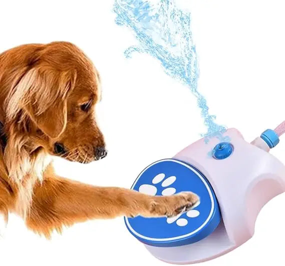 Dog Water Fountain Step On, Activated Dog Sprinkler, Outdoor Pet Drinking Dispenser, Dog Water Toy, Fresh Water Feeder with Hose