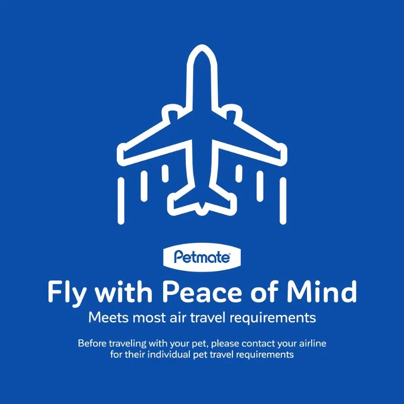 Petmate Two Door Top Load Plastic Travel Dog Kennel Pet Carrier for Dogs and Cats, Medium 24" for Pets up to 15 lb, Blue