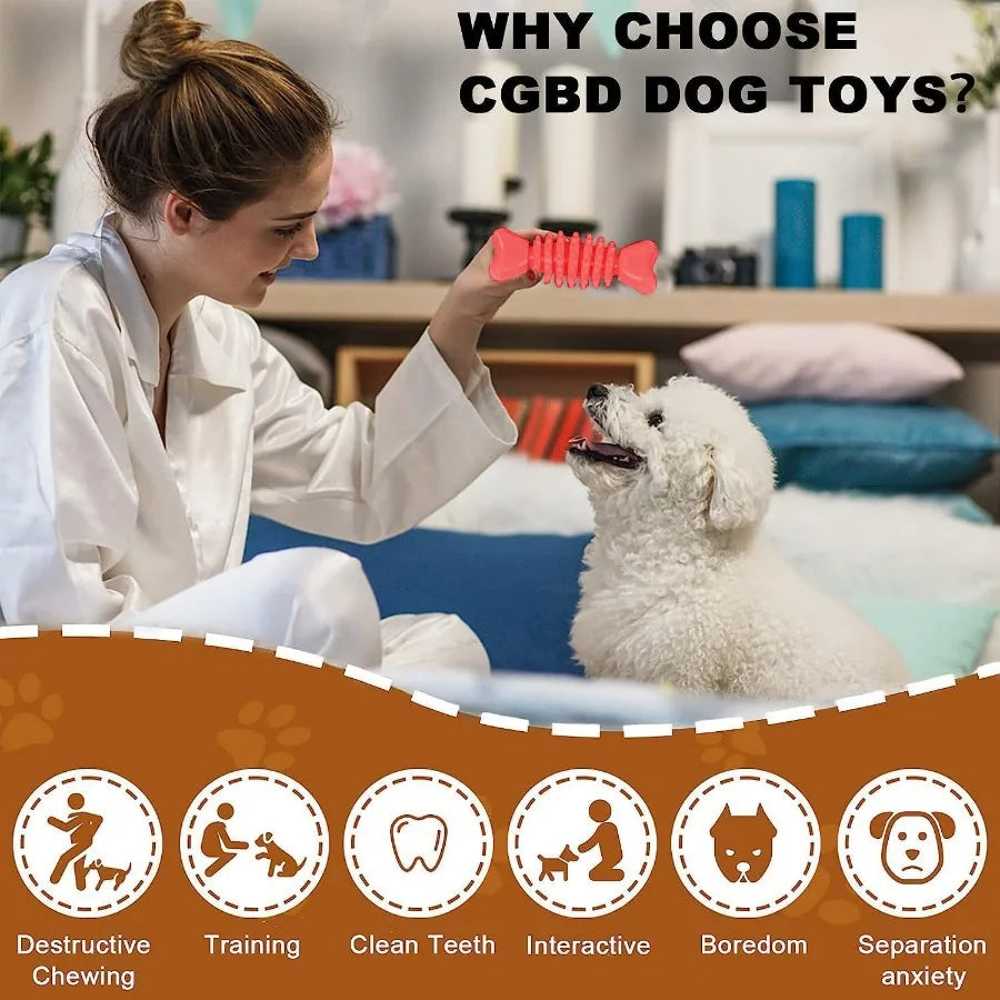 6 Pack Red Dog Chew Toys for Small Dogs: Promotes Dental Health and Interactive Play Ideal for Teething Puppies and Active Play