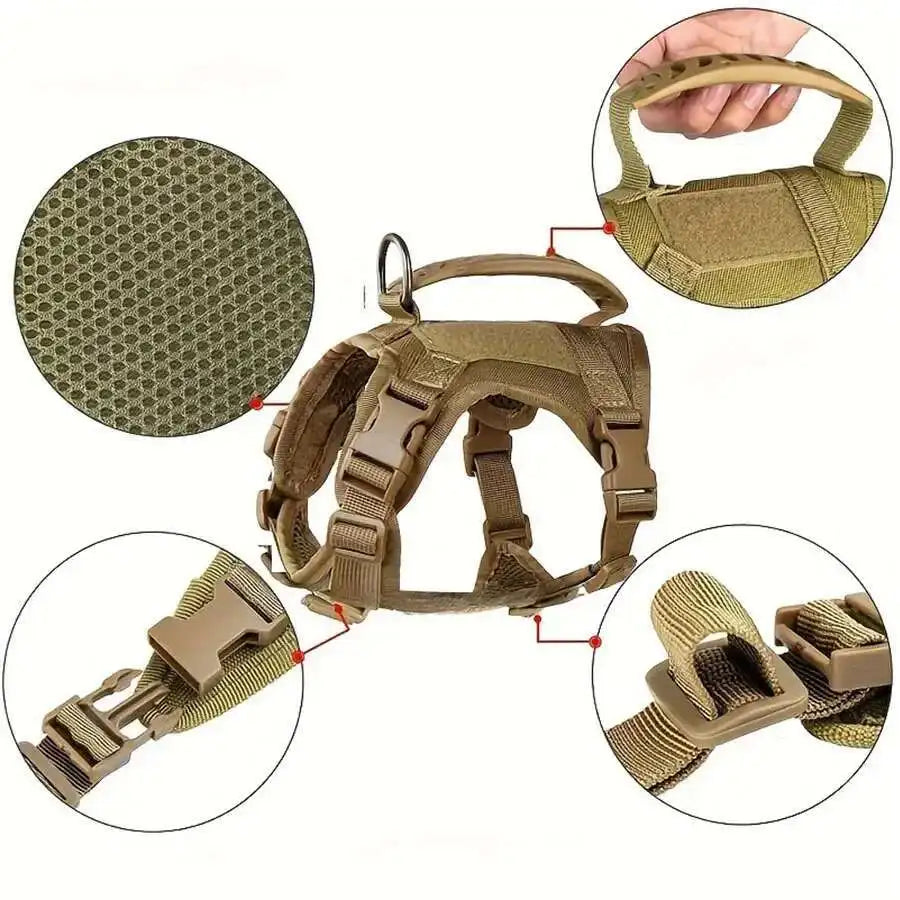 Outdoor Tactical Cat Harness For Walking Escape Proof Adjustable Waterproof Pet Harness Soft Mesh Vest For Large Cat Small Dog