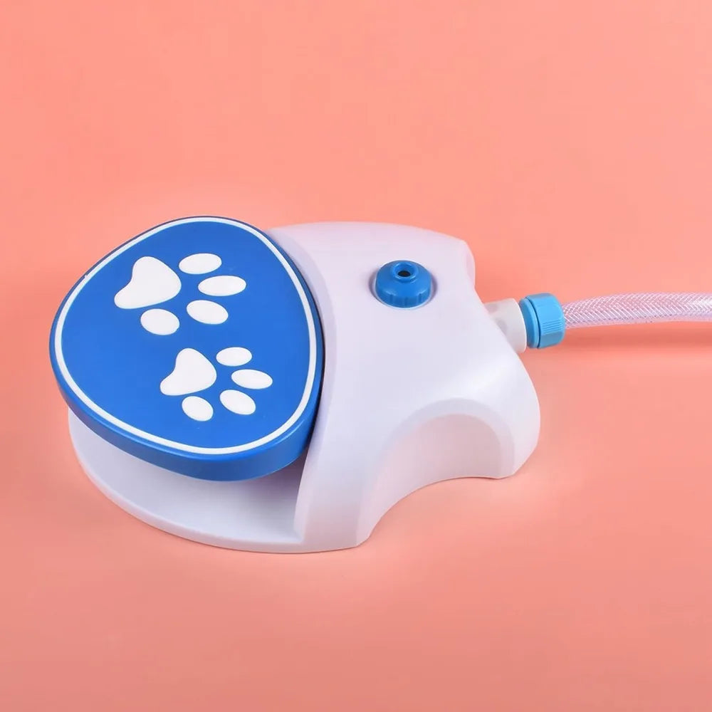 Dog Water Fountain Step On, Activated Dog Sprinkler, Outdoor Pet Drinking Dispenser, Dog Water Toy, Fresh Water Feeder with Hose