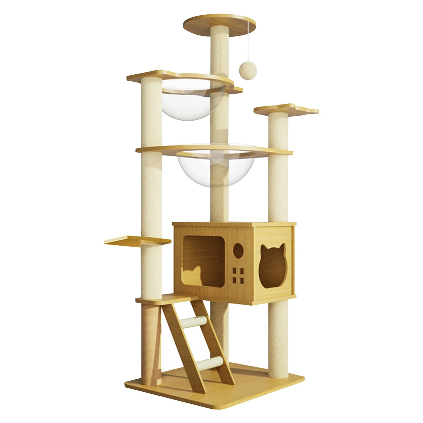 Cat Scratching Post Tower 51.5 Inch Tall Cat Tower Modern Kitten Condo with Clear Hammock, Top Perch, Pet Supplies
