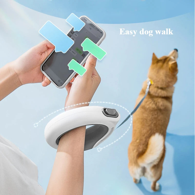 Automatic pet leash Retractable adjustable explosion-proof impact safety lock design outdoor walking training portable for large