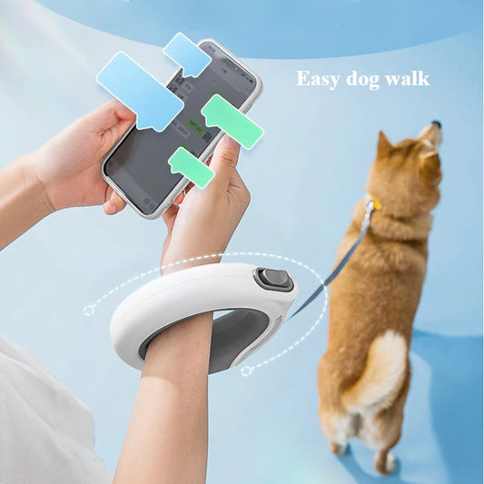 Automatic pet leash Retractable adjustable explosion-proof impact safety lock design outdoor walking training portable for large