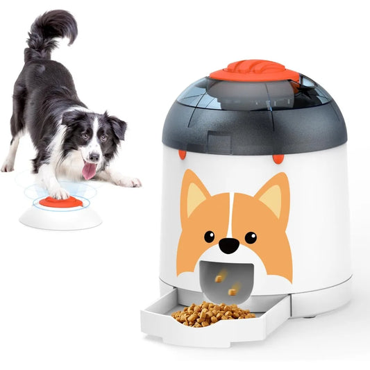 Dog Puzzle Feeder Toy, Interactive IQ Training, Electronic Treat Dispenser, Automatic Rechargeable with Remote for Food Dispens