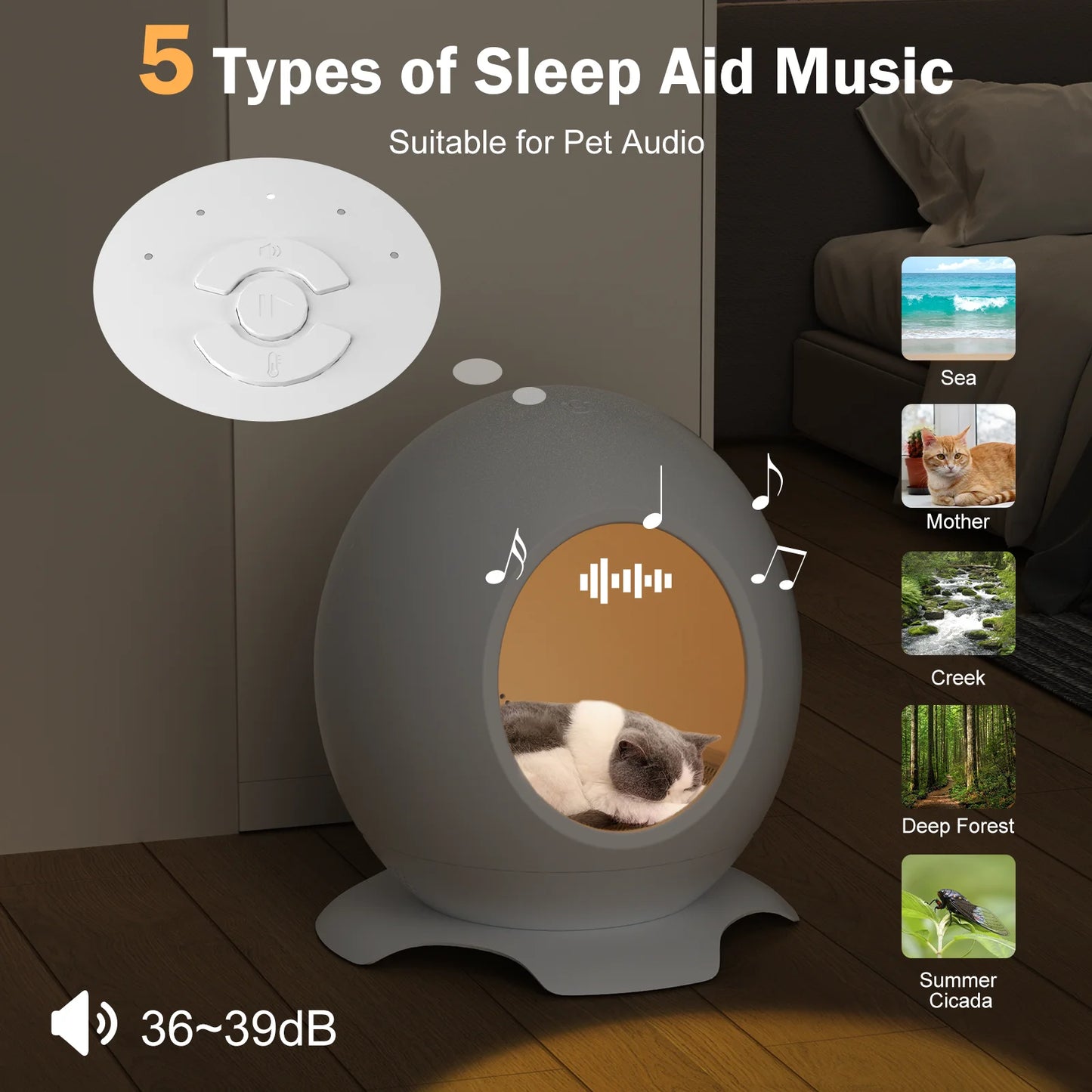 Modern Round Pet Bed for Cats or Small Dogs, Mini Medium Sized Dog Cat Bed Self Warming Autumn Winter Indoor Snooze Sleeping