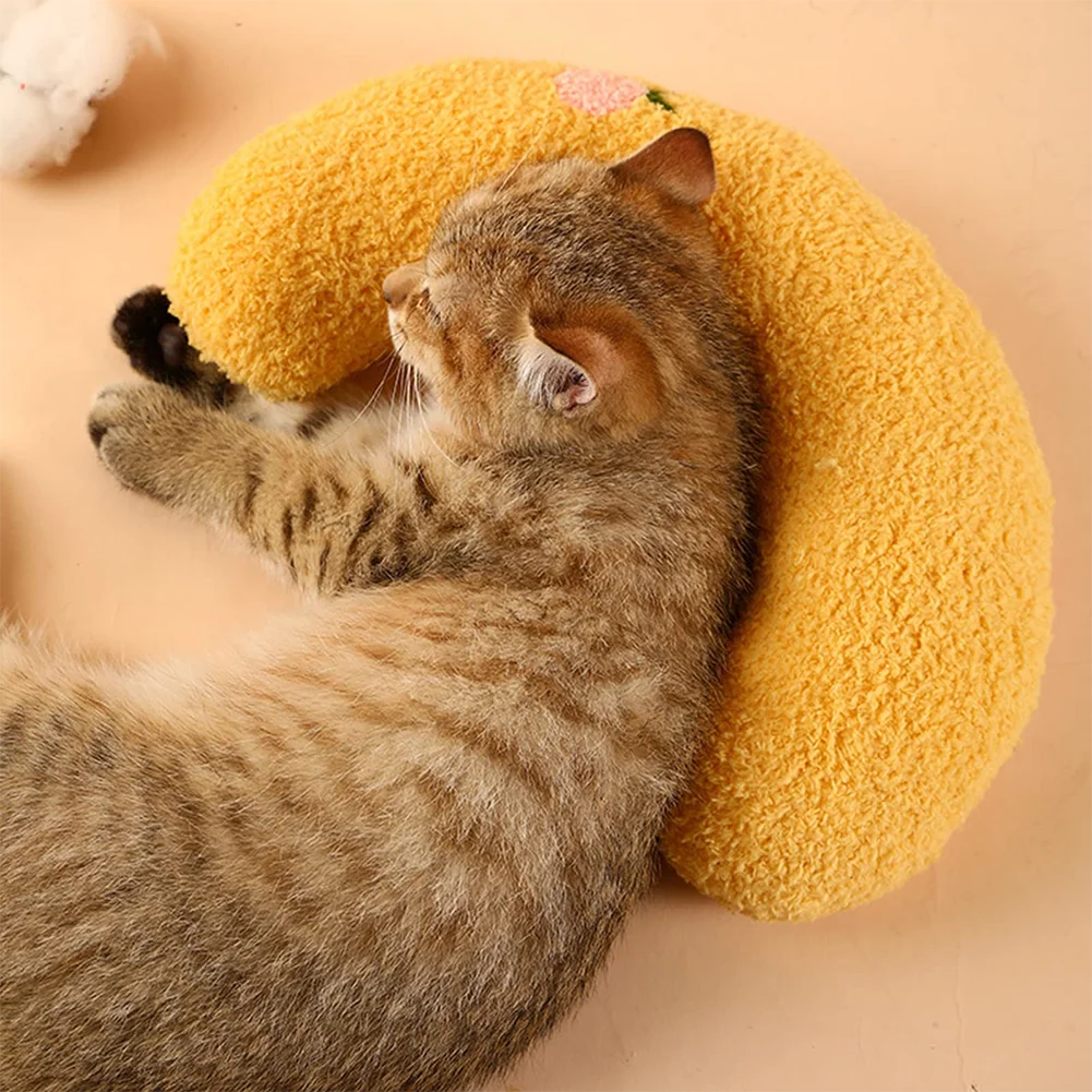Pet Sleeping Pillow Ultra Soft Fluffy Dog Cat Pillow Calming Toy Pet Supplies for Joint Relief