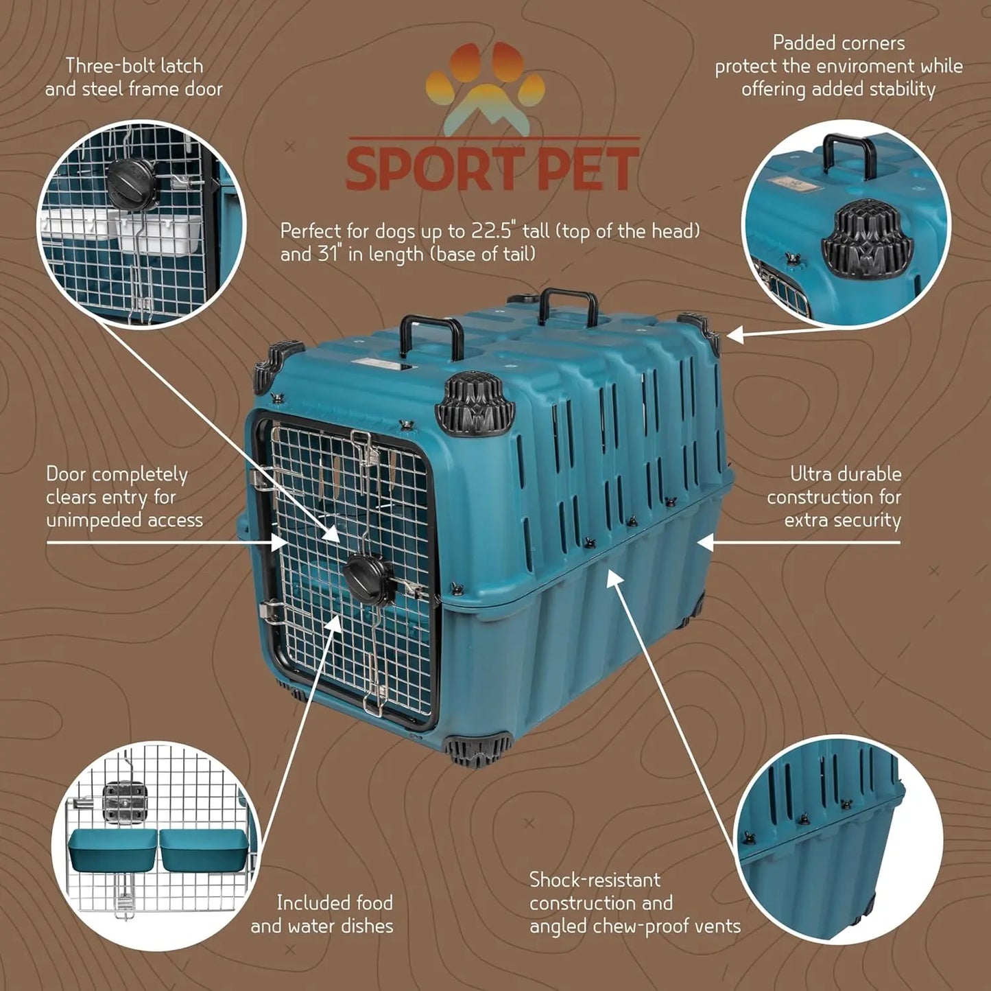 SPORT PET Guardian Strong and Durable Plastic Dog Kennel