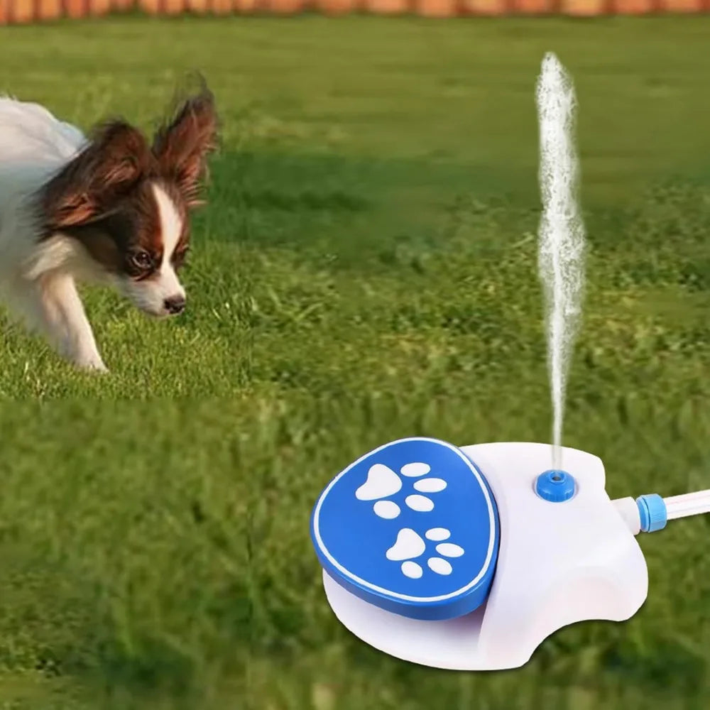Dog Water Fountain Step On, Activated Dog Sprinkler, Outdoor Pet Drinking Dispenser, Dog Water Toy, Fresh Water Feeder with Hose