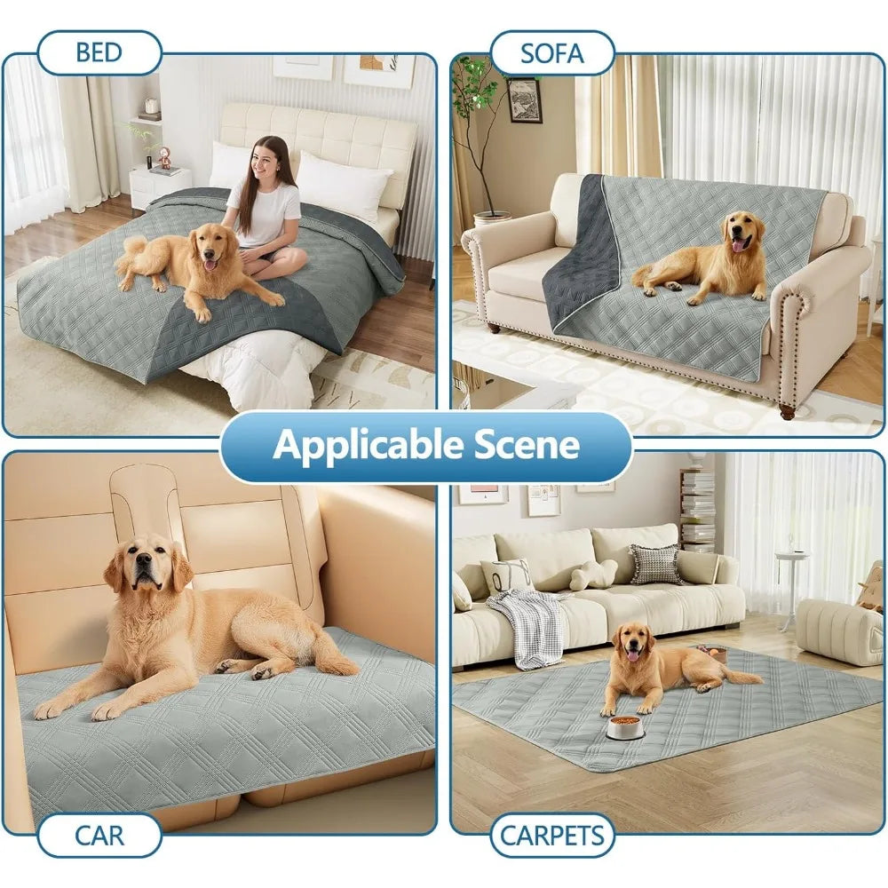 Waterproof Dog Blanket, Reversible Pet Bed Blanket, Soft Sofa Couch Cover for Dogs Washable, Waterproof Pet Couch Covers for So