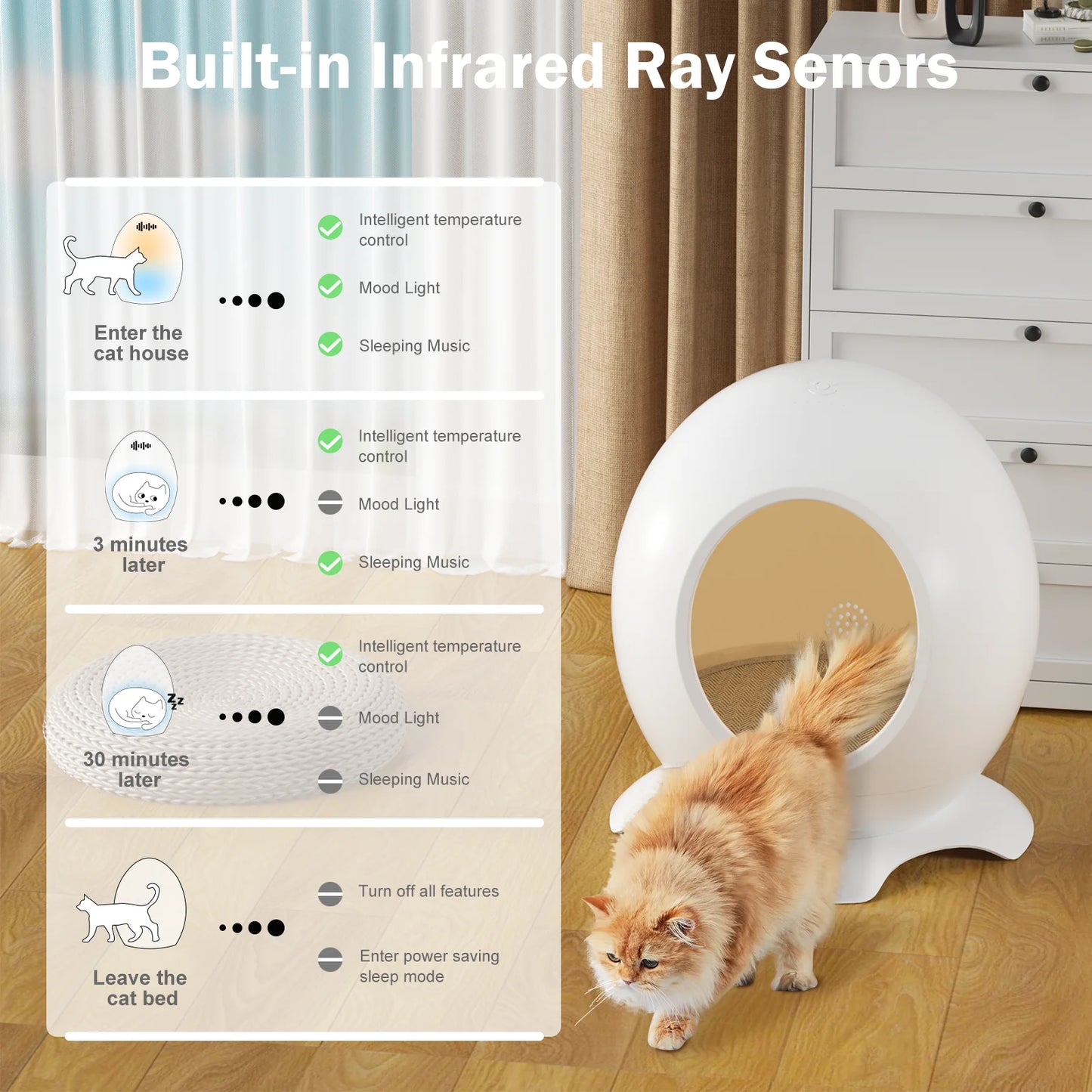 Modern Round Pet Bed for Cats or Small Dogs, Mini Medium Sized Dog Cat Bed Self Warming Autumn Winter Indoor Snooze Sleeping